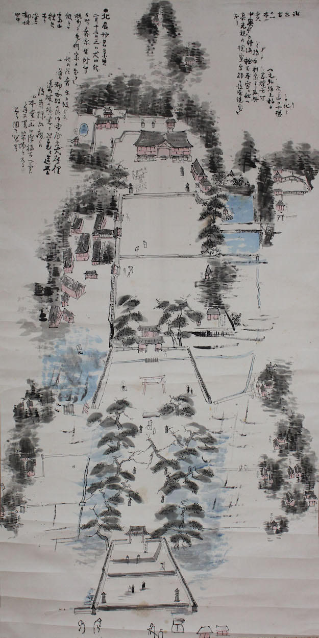 Fig. 1. Hikamisan Kōryūji Ezu (Ezu: old sketch map of Kōryūji).